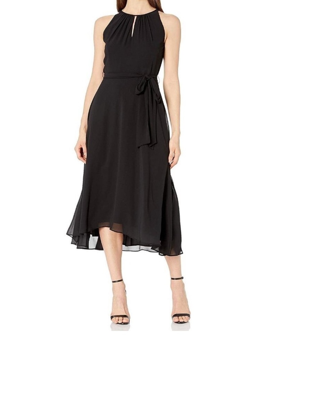 Tahari Sleeveless Chiffon Midi Dress